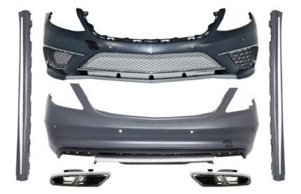 Complete Body Kit with Exhaust Tips Chrome suitable for Mercedes W222 S-Class (2013-07.2017 ) S65 Design LWB