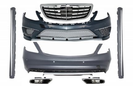 Complete Body Kit with Exhaust Tips suitable for Mercedes W222 S-Class (2013-06.2017) S65 Design LWB