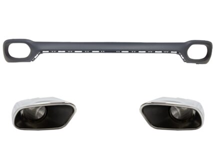 Rear Bumper Valance Diffuser and Square Exhaust Tips suitable for BMW X6 F16 V8 Design M-Tech Style