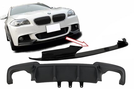 Double Air Diffuser with Front Bumper Spoiler Lip Package suitable for BMW 5 Series F10 F11 (2011-2017) M-Performance Design