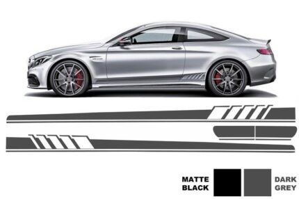 Side Decals Sticker Vinyl Dark Grey suitable for Mercedes C-Class C205 Coupe A205 Cabriolet (2014-) C63 Design