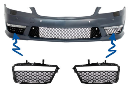 Front Bumper Side Grilles Fog Light DRL suitable for Mercedes S-Class W221 (2005-2012) S63 S65 Design
