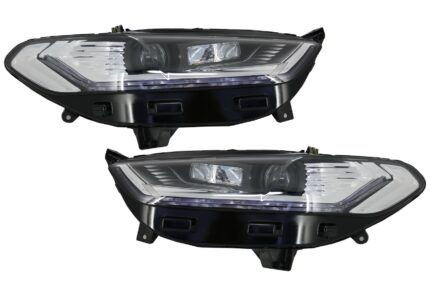 LED DRL Headlights Xenon Look suitable for Ford Mondeo MK5 (2013-2016) Flowing Dynamic Sequential Turning Lights Chrome