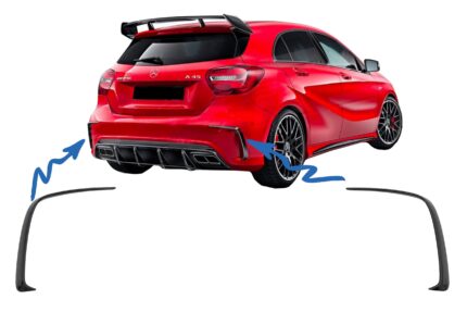 Rear Bumper Splitters Fins suitable for Mercedes A-Class W176 (2012-2018) A45 Aero Edition Look