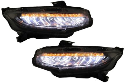 Headlights Full LED suitable for Honda Civic Mk10 FC/FK (2016-Up) Sedan & Hatchback with Sequential Dynamic Turning Lights