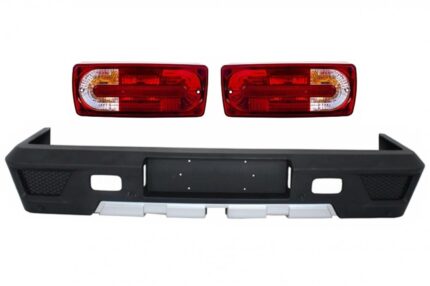 Rear Bumper suitable for Mercedes W463 G-Class (1989-2017) with Taillights Red Clear G63 G65 Design