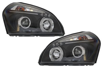 Headlights Angel Eyes Dual Halo Rims suitable for Hyundai Tucson (2004-2010) Black