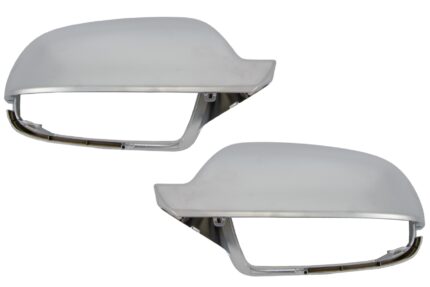 Mirror Covers suitable for Audi A5 8T (2011-2016) A3 8P (2011-2013) A4 B8.5 Facelift (2012-2015) Extinction Aluminium Plated Complete Housing Without Side Assist