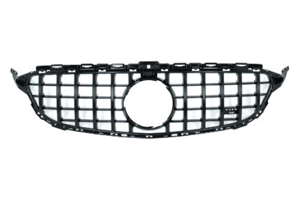 Front Grille suitable for Mercedes C-Class W205 S205 C205 A205 (2014-2018) GT-R Panamericana Design Black