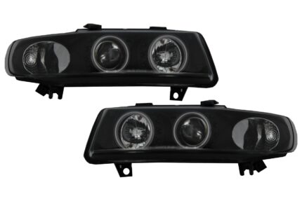 Headlights suitable for SEAT Leon (1999-2004) / Seat Toledo (1999-2004) Angel Eyes Black CCFL