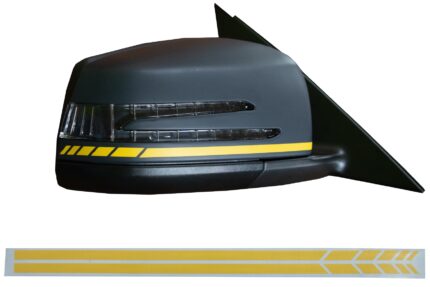 Sticker Mirror Yellow Matte suitable for Mercedes Coupe C238 A B C E S Class CLA GLA CLS GLK W246 W204 W176 W117 W212 W207 W218 X156 X204 W221