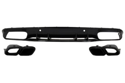 Rear Bumper Valance Diffuser suitable for Mercedes C-Class C205 A205 Coupe Cabriolet (2014-2019) Facelift C63S Design All Black