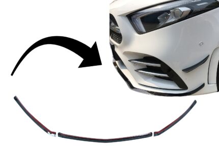 Front Bumper Lip Extension suitable for Mercedes A-Class W177 V177 (04.2018-2022) A35 Design Black Edition