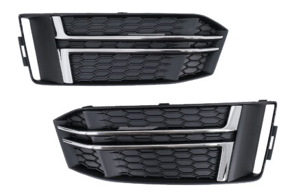 Bumper Lower Grille Covers Side Grilles suitable for Audi A4 B9 Sedan Avant (2016-2018) S-Line Silver Edition