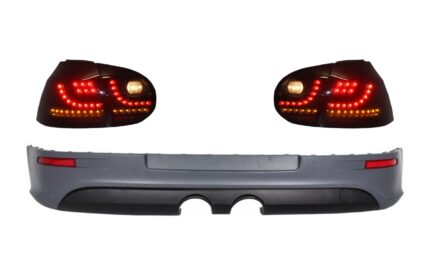Rear Bumper Extension with Taillights LED Smoke Black suitable for VW Golf 5 V (2003-2007) R32 Look