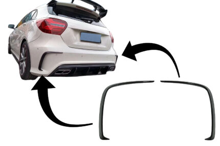 Rear Bumper Flaps Flics Side Fins suitable for Mercedes A-Class W176 (2012-2018) Piano Black
