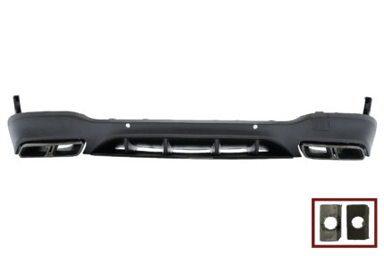 Rear Diffuser with Exhaust Muffler Tips suitable for Mercedes GLC X253 SUV (2015-07.2019) Night Package Design