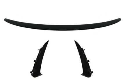 Trunk Boot Spoiler with Rear Bumper Flaps Side Fins Flics suitable for Mercedes C-Class Coupe C205 (2014-2019) Piano Black