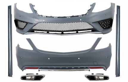 Body Kit with Exhaust Muffler Tips Chrome suitable for Mercedes S-Class W222 (2013-06.2017) S63 Design