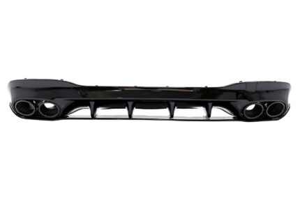Rear Diffuser and Exhaust Tips suitable for Mercedes CLA X118 Shooting Brake C118 Coupe Sport Line (2019-up) CLA45S Design Aerodynamic Night Package