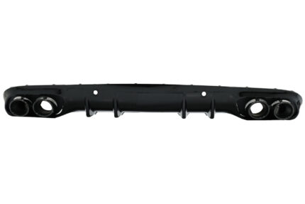 Rear Bumper Valance Diffuser Double Outlet with Exhaust Tips suitable for Mercedes C-Class C205 A205 Coupe Cabriolet (2014-2019) C43 Design Night Package