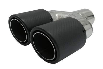 Universal Exhaust Muffler Tip Matte Carbon Fiber Inlet 5.8 cm Left Side