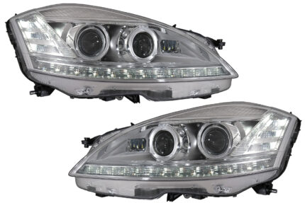 LED Headlights suitable for Mercedes S-Class W221 (2005-2009) Facelift Look with Sequential Dynamic Turning Lights