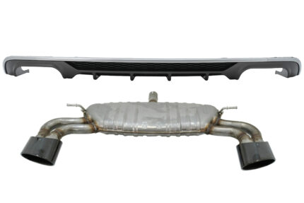 Rear Bumper Valance Diffuser with Exhaust System suitable for Audi A3 8V Facelift Sedan Convertible (2016-2019) Standard Bumper (SE) S3 Design
