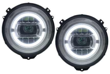 Full LED Headlights suitable for Mercedes G-Class W463 (2005-2017) Chrome Facelift 2018 Design