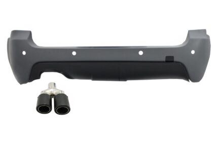 Rear Bumper with Exhaust Muffler Tip Matte Carbon Fiber suitable for BMW 5 Series E61 Touring (2003-2007) M-Technik M-tech Sport Design