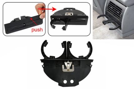 Rear Cup Holder suitable for BMW 5 Series E39 Sedan Touring (1995-2004) Black