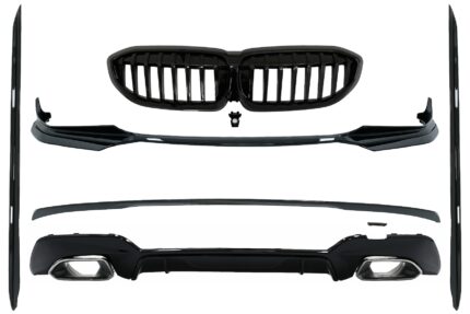 Complete Body Kit Extensions suitable for BMW 3 Series G20 Sedan G21 Touring (2018-up) M340i Design Silver Tips