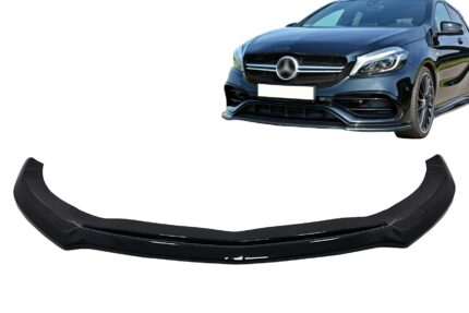 Front Bumper Lip Extension suitable for Mercedes A-Class W176 AMG Facelift (2015-2018) Piano Black