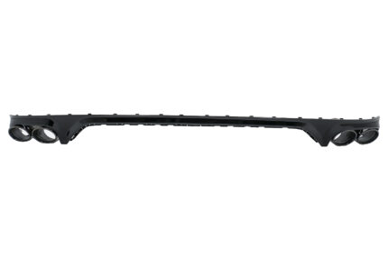 Rear Bumper Spoiler Valance Diffuser Double Outlet suitable for Audi Q8 S-Line (2018-up) Black Tips
