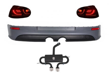 Rear Bumper Extension suitable for VW Golf 5 V (2003-2007) with LED Taillights and Complete Exhaust System R32 Look