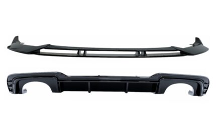 Rear Bumper Valance Diffuser suitable for Audi A3 8V Facelift (2017-2019) with Front Bumper Add-On Spoiler Lip Hatchback Sportback RS3 Design only S-line Bumper Piano Black