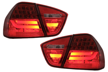 LED Taillights suitable for BMW 3 Series E90 (2005-2008) LED Light Bar LCI Design Red Clear