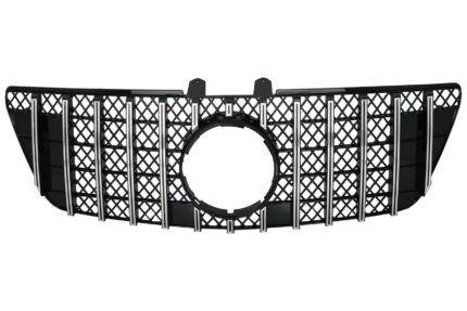 Central Front Grille suitable for Mercedes ML W164 Facelift (07.2008-2011) GT-R Panamericana Design Black Chrome