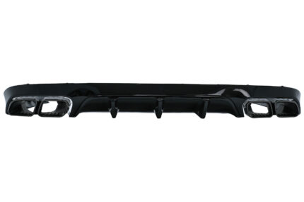 Rear Diffuser with Exhaust Tips suitable for Mercedes E-Class C238 A238 AMG Sport Line Coupe Cabrio (2016-2019) E63 Night Package Design