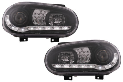 LED Headlights Daylight suitable for VW Golf IV 4 Cabriolet Hatchback Variant (09.1997-09.2003) Black
