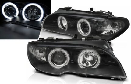 Angel Eyes CCFL Headlights suitable for BMW 3 Series E46 Coupe Cabrio (04.2003-2006) Black