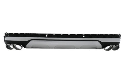 Rear Bumper Valance Diffuser Double Outlet with Exhaust Muffler Tips suitable for Audi Q7 SUV 4M Facelift (2020-up) SQ7 Design