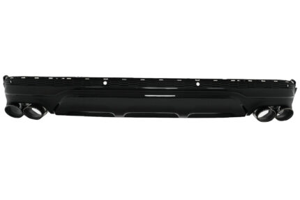 Rear Bumper Valance Diffuser Double Outlet with Black Exhaust Muffler Tips suitable for Audi Q7 SUV 4M Facelift (2020-up) SQ7 Design