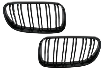 Front Kidney Grilles suitable for BMW 3 Series E92 E93 Coupe Convertible LCI (2010-2015) Double Stripe Piano Black