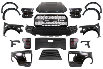 Complete Facelift Conversion Body Kit Assembly suitable for Ford Ranger (2015-2021) to 2017 F150 Raptor