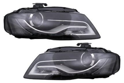 LED DRL Headlights Daytime Running Lights suitable for Audi A4 B8 8K (2009-10.2011) Black
