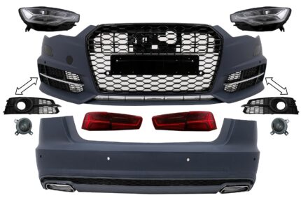 Complete Body Kit suitable for Audi A6 C7 4G Sedan (2011-2017) Conversion to 2018 Design