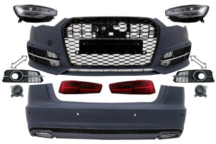 Complete Body Kit suitable for Audi A6 C7 4G Sedan (2011-2017) Conversion to 2018 Design
