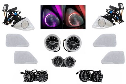 Kit AC Vent 64 colors LED 4D Rotary Tweeters Grilles Cover Speaker suitable for Mercedes S-Class W222 (2013-2020)
