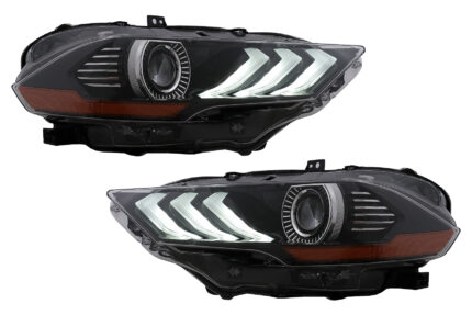 LED Headlights suitable for Ford Mustang VI Facelift (2018-2022) Black Dynamic Turnig Lights RGB DRL